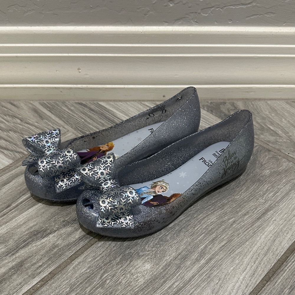 Melissa Frozen Glitter Jelly Flats with Bow Size 2